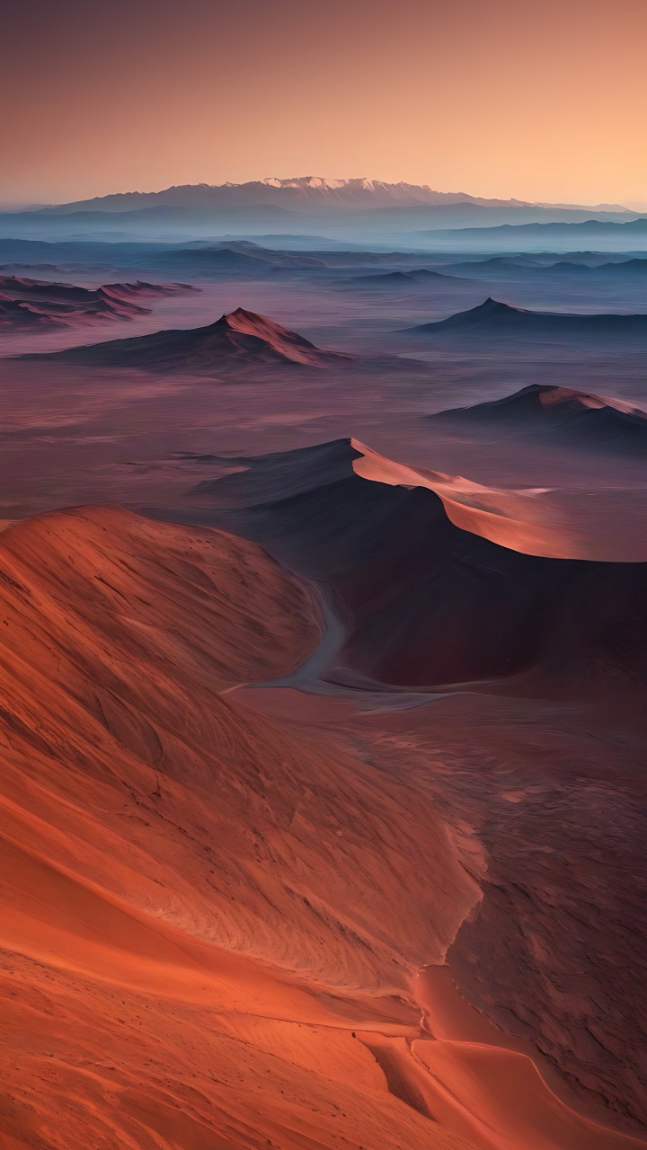 Обои гора, атмосфера, экорегион, природный ландшафт, Оранжевый цвет в разрешении 720x1280