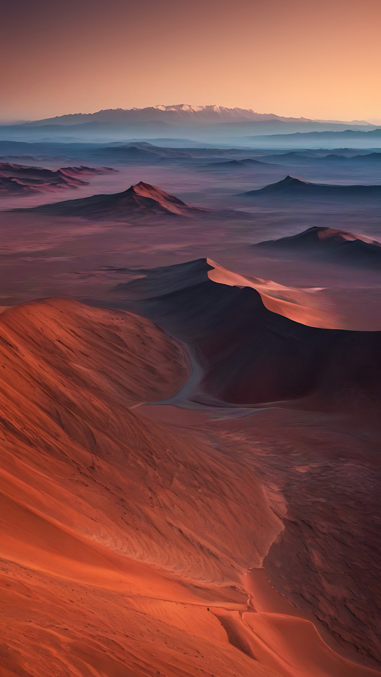 Обои гора, атмосфера, экорегион, природный ландшафт, Оранжевый цвет в разрешении 750x1334