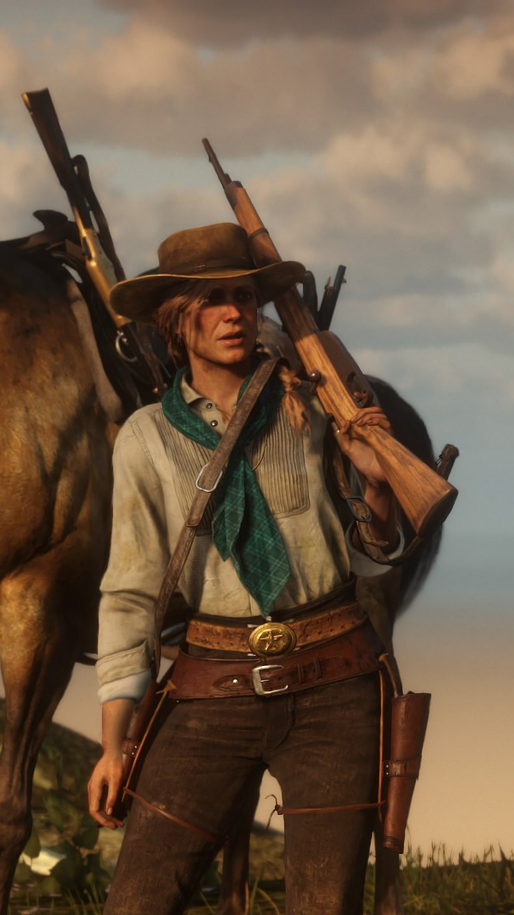 Обои red dead redemption 2, red dead redemption, grand theft auto v, Джон Марстон, Рокстар игры в разрешении 750x1334