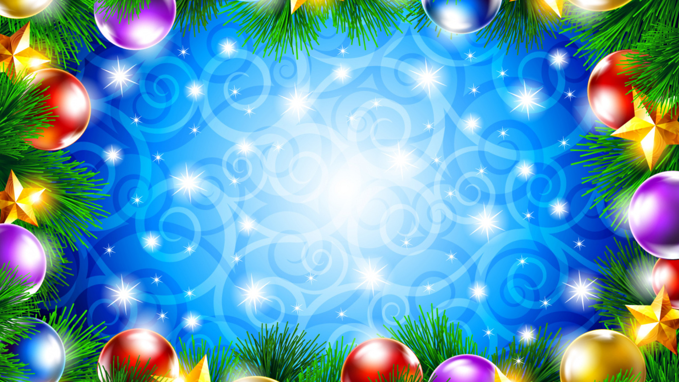 Обои рождественский орнамент, Рождественский день, Рождественские украшения, елка, пихта в разрешении 1366x768