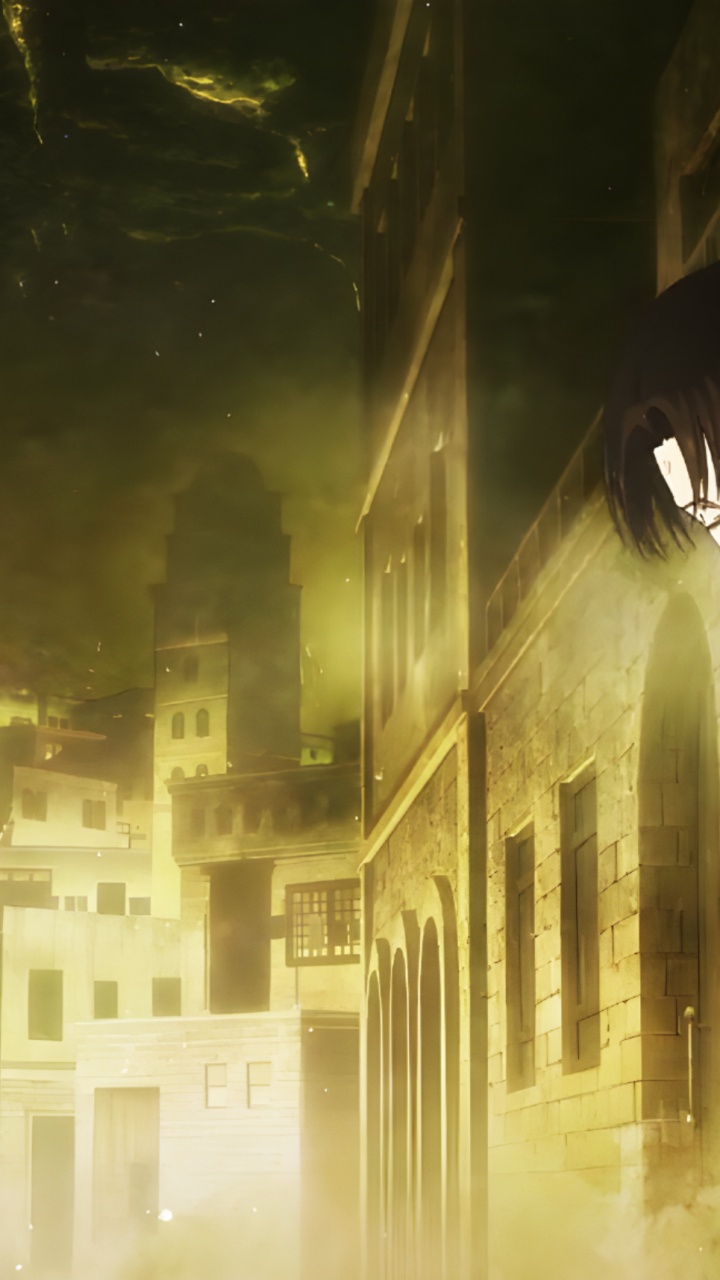 Обои Леви Аккерман, эрен йегер, Микаса Акерман, мультик, нападение на титан в разрешении 720x1280