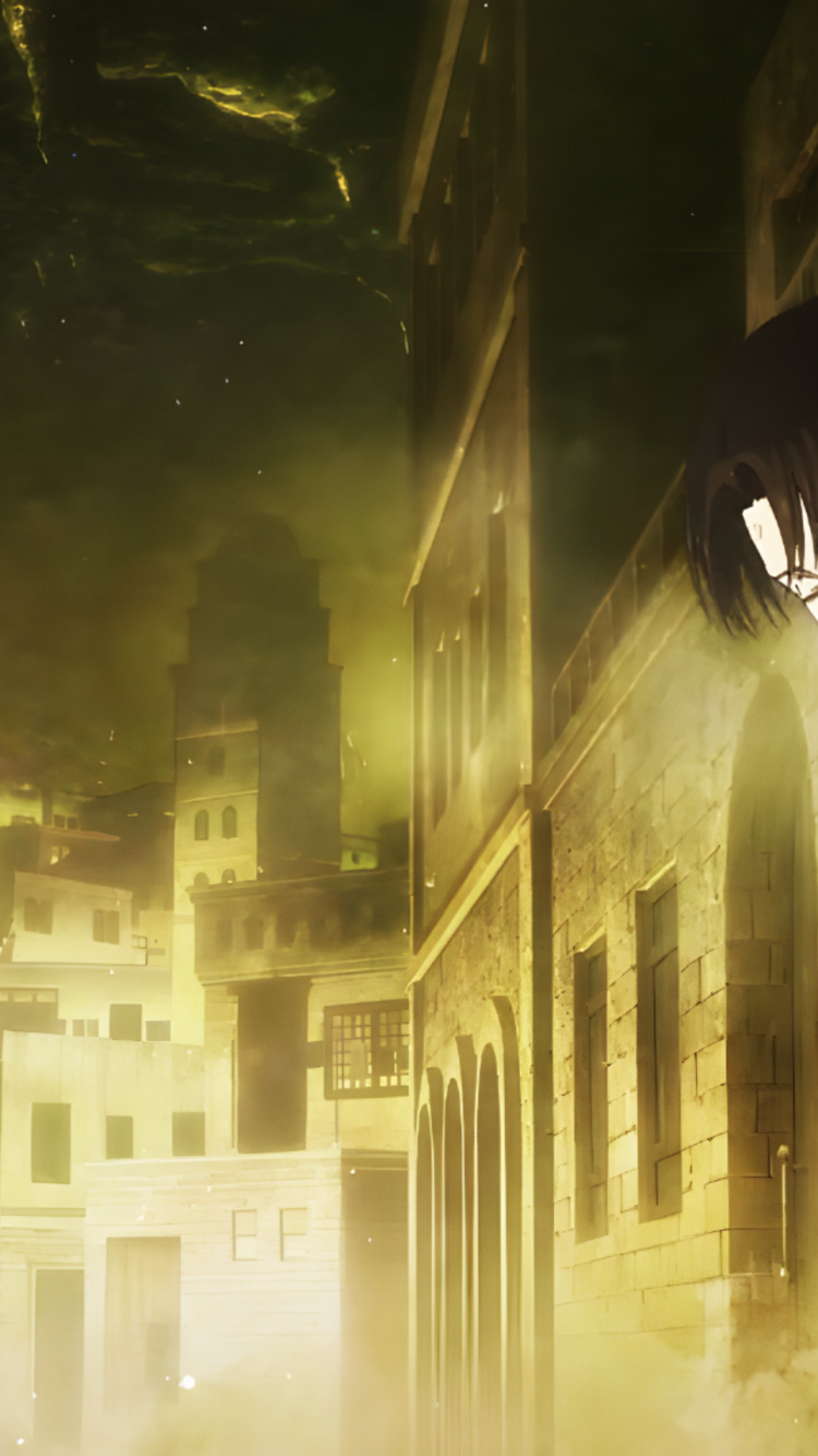 Обои Леви Аккерман, эрен йегер, Микаса Акерман, мультик, нападение на титан в разрешении 750x1334