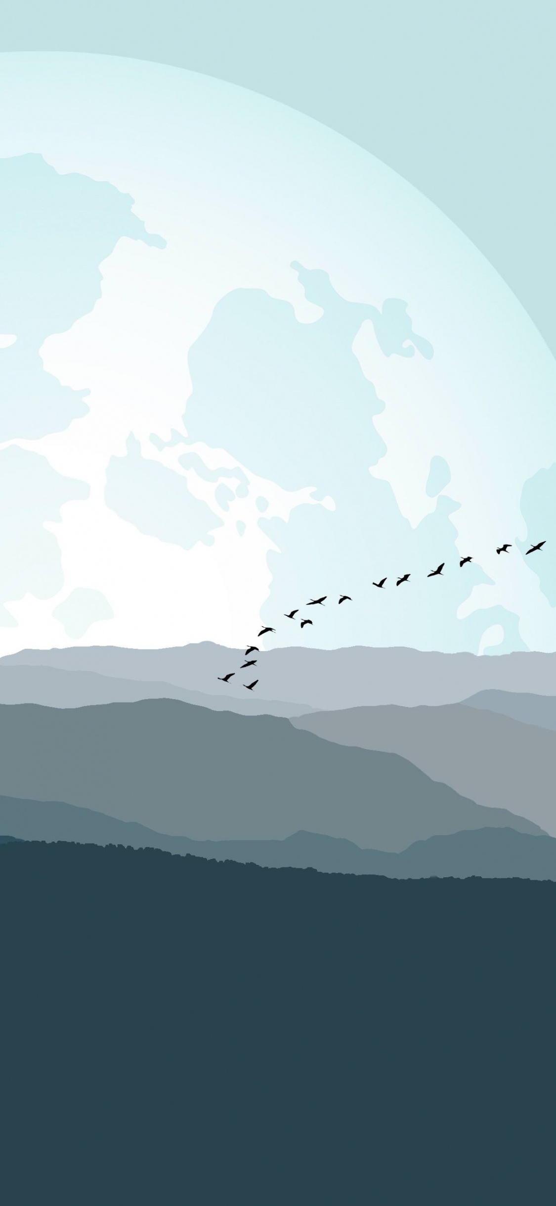 Обои большие дымные горы, гора, атмосфера, горный хребет, холм в разрешении 1125x2436