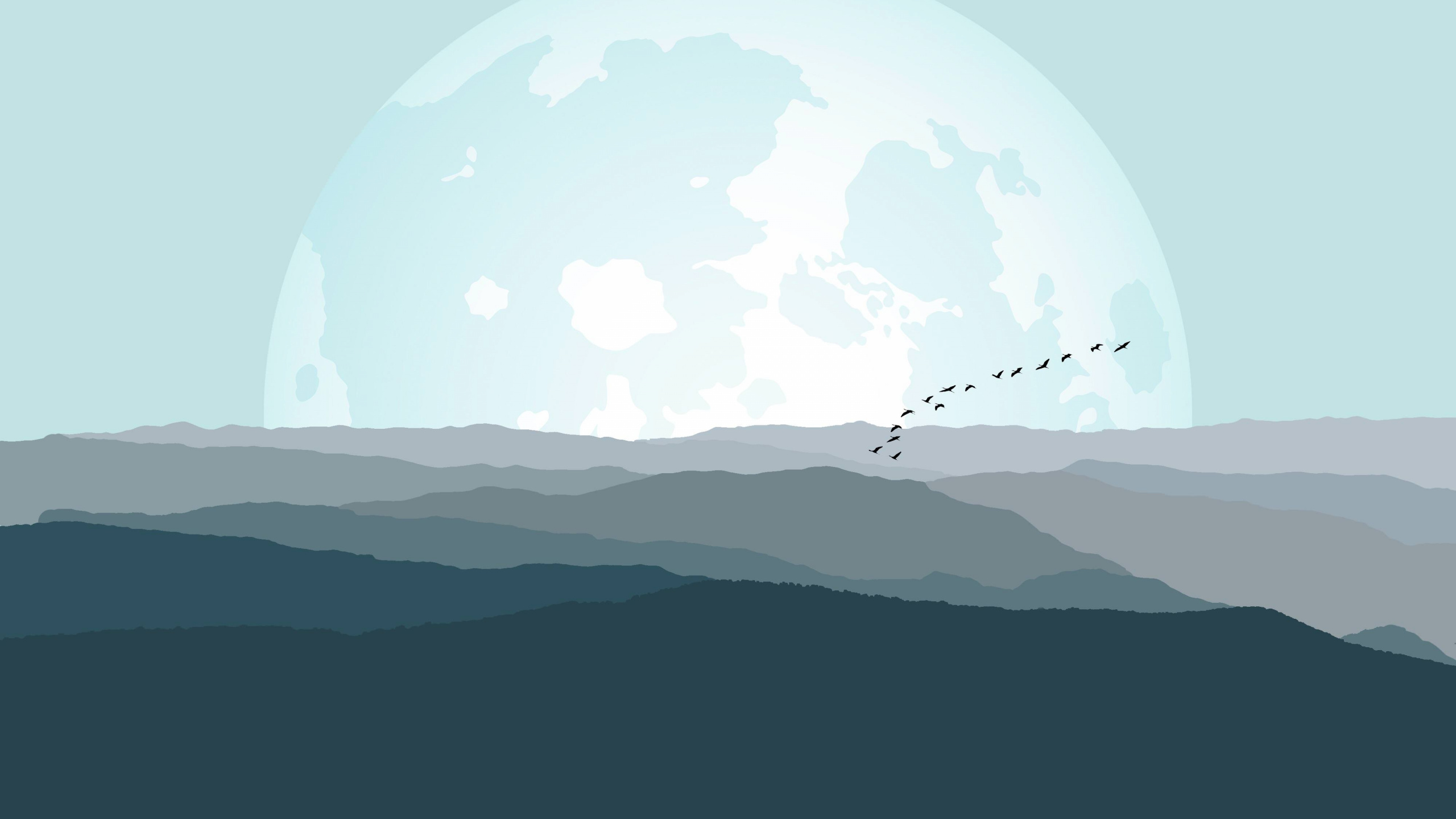 Обои большие дымные горы, гора, атмосфера, горный хребет, холм в разрешении 2560x1440