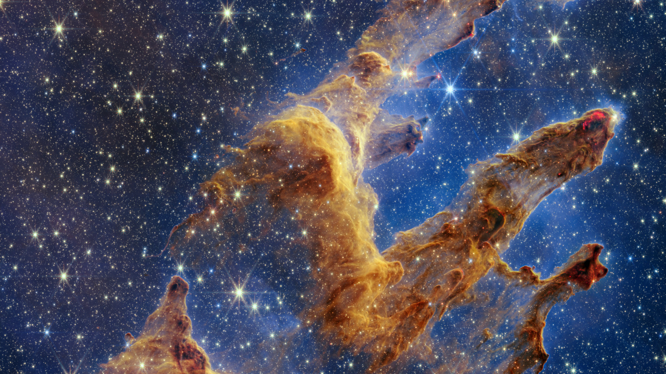 Обои телескоп, Столпы творения, атмосфера, мир, вода в разрешении 1366x768