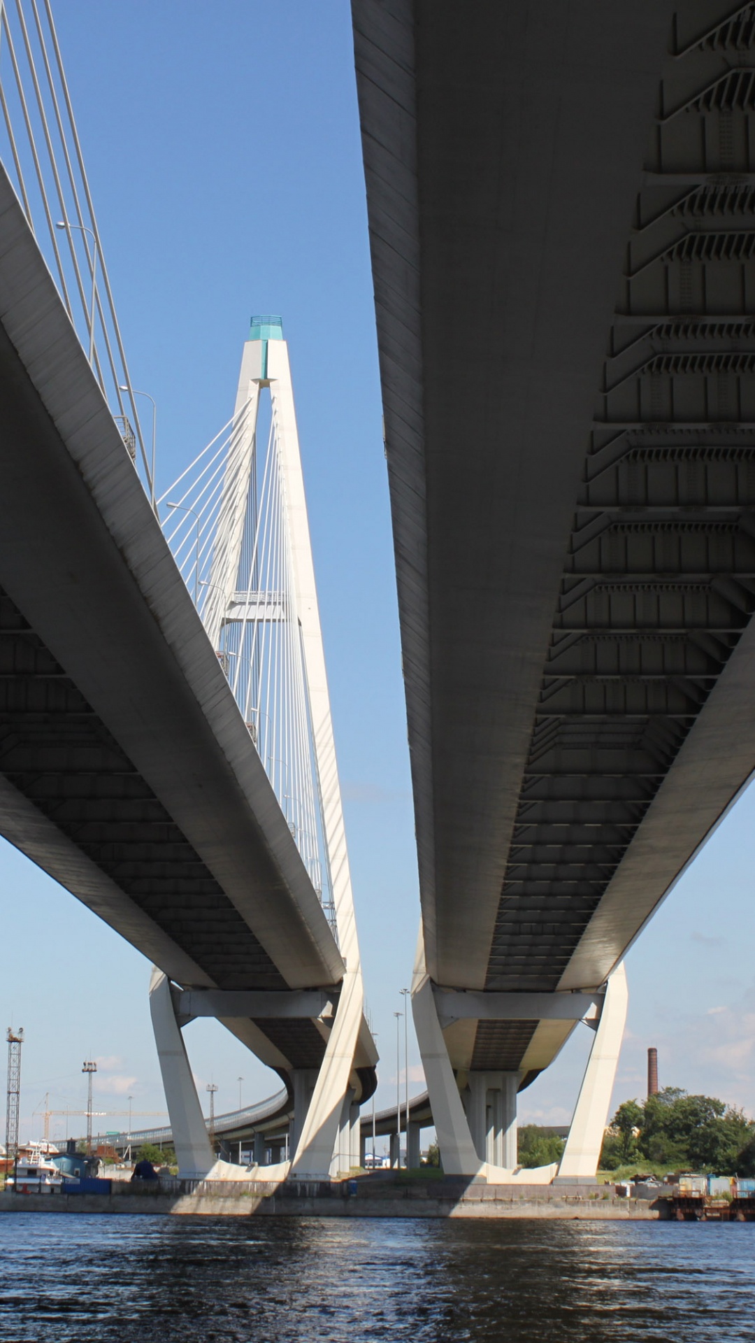 Обои мост, воздушная линия, Гирдерский мост, арочный мостик, небо в разрешении 1080x1920