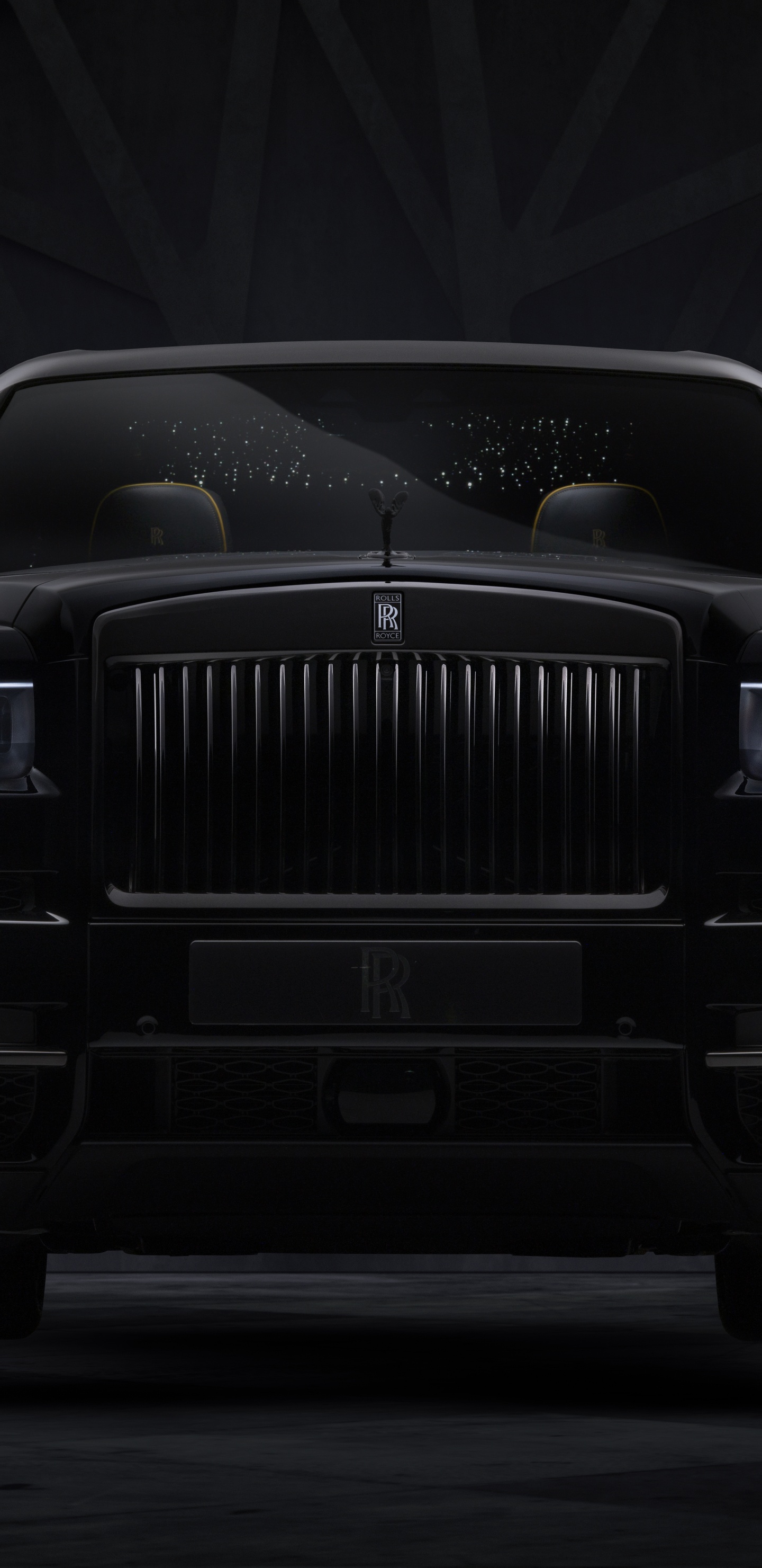 Обои -, седан, последняя версия, черный значок, Роллс-Ройс Фантом в разрешении 1440x2960