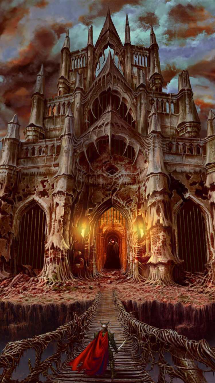 Обои Ручная Темная Скорбь, мир, арт, собор, произведение искусства в разрешении 750x1334