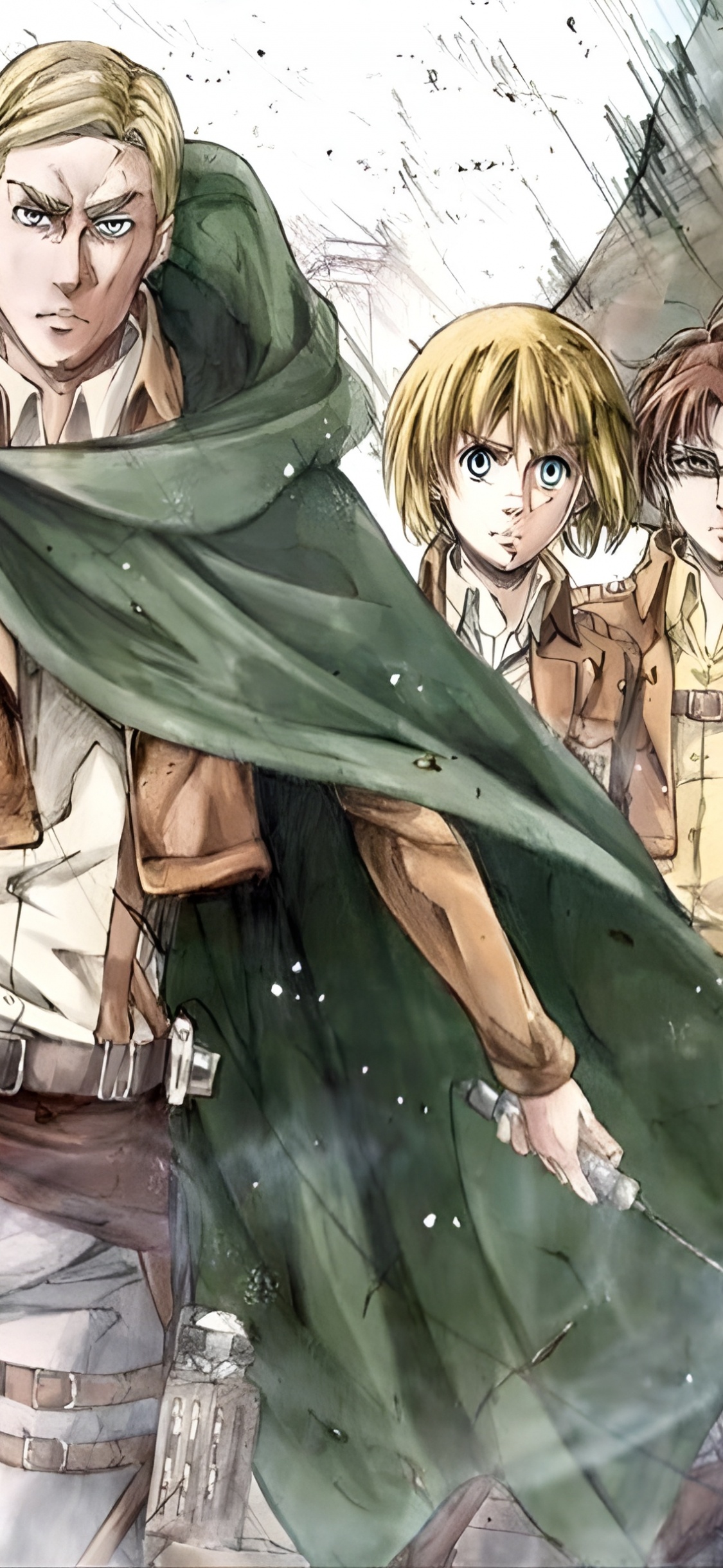 Обои конец карты, Жан Кирштейн, Леви Аккерман, нападение на титан, Микаса Акерман в разрешении 1125x2436