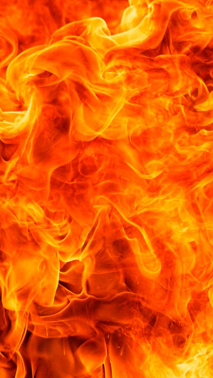 Обои огонь, пламя, Апельсин, иллюстрация, желтый в разрешении 720x1280