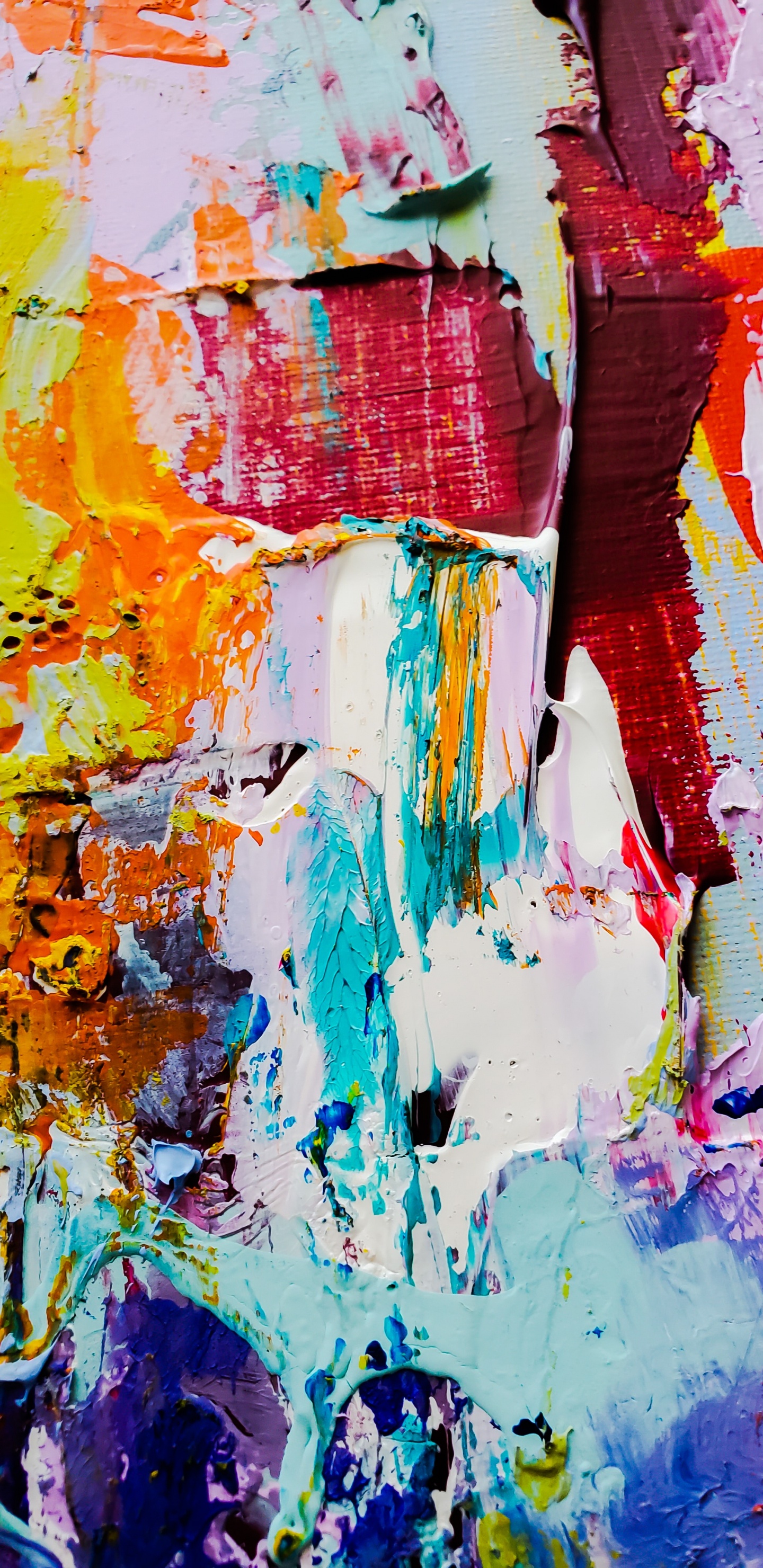 Обои абстрактное искусство любовь, абстрактное искусство, живопись, арт, масляная живопись в разрешении 1440x2960