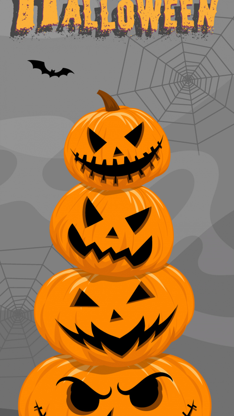 Обои Хэллоуин, тыква, Джек о фонарь, приглашение, Апельсин в разрешении 750x1334