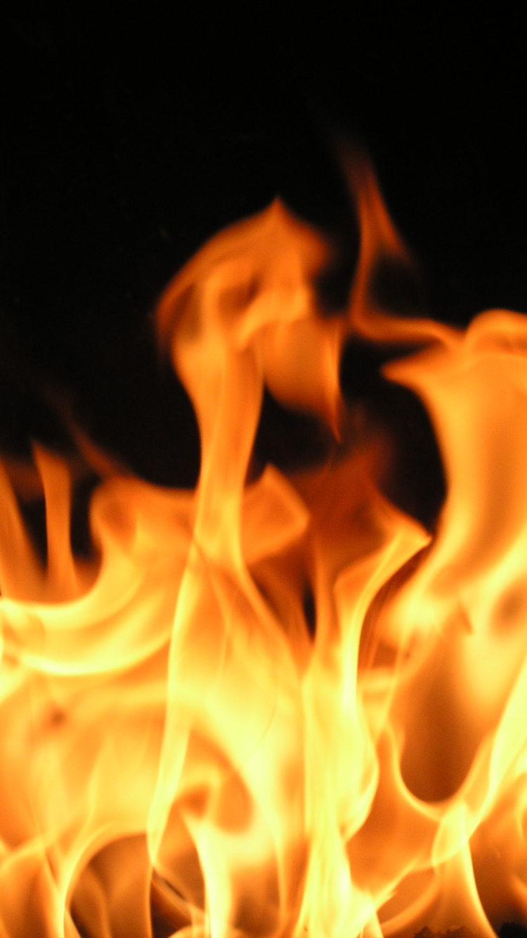 Обои пламя, огонь, тепло, Апельсин в разрешении 750x1334