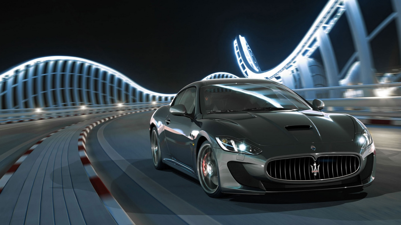 Обои Мазерати, авто, спорткар, Прекрасная Мазерати мс 2014, maserati granturismo в разрешении 1366x768