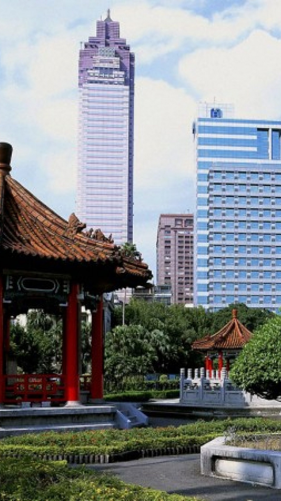 Обои китайская архитектура, ориентир, храм, город, Убуд в разрешении 1080x1920