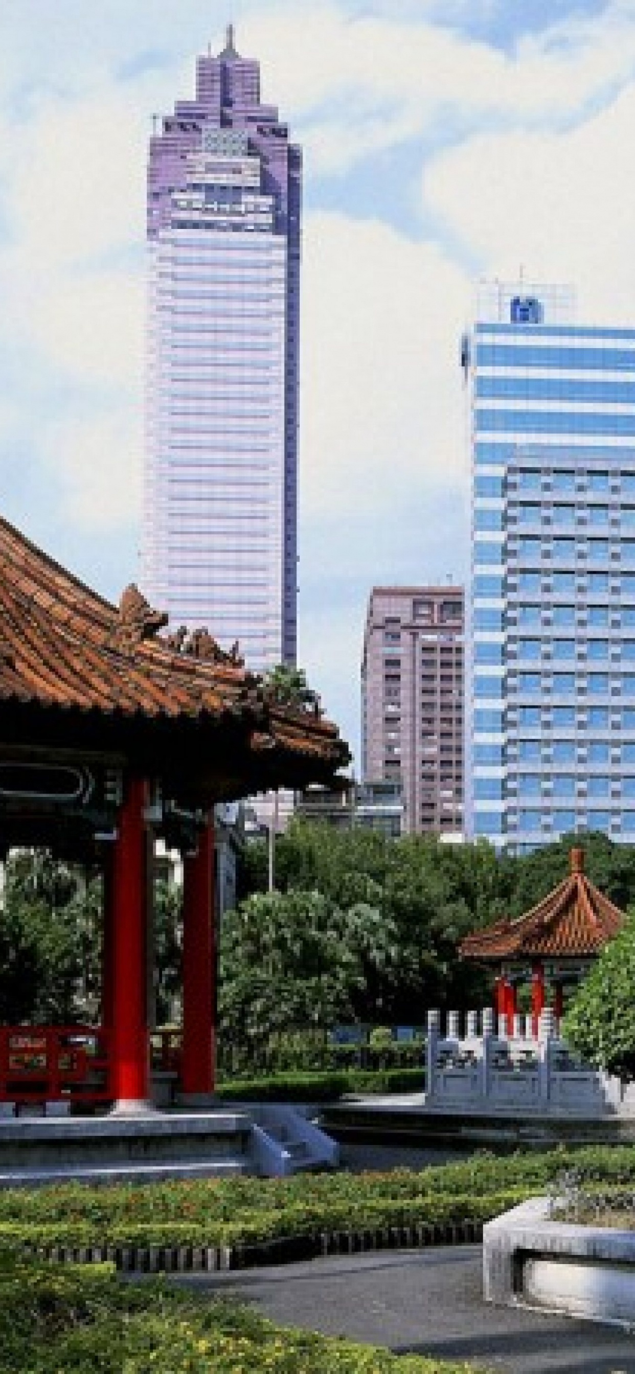 Обои китайская архитектура, ориентир, храм, город, Убуд в разрешении 1242x2688