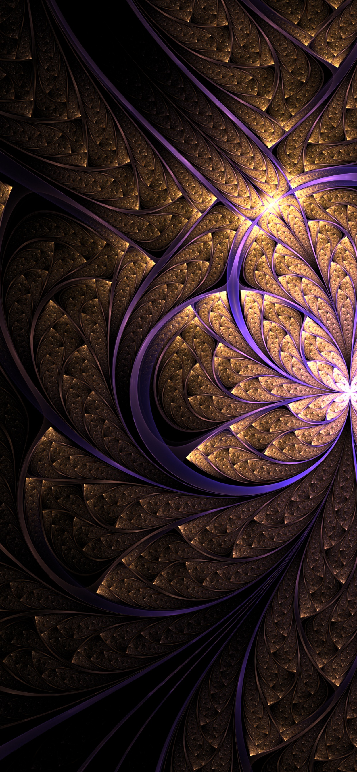 Обои графика, фрактал, арт, темнота, узор в разрешении 1242x2688