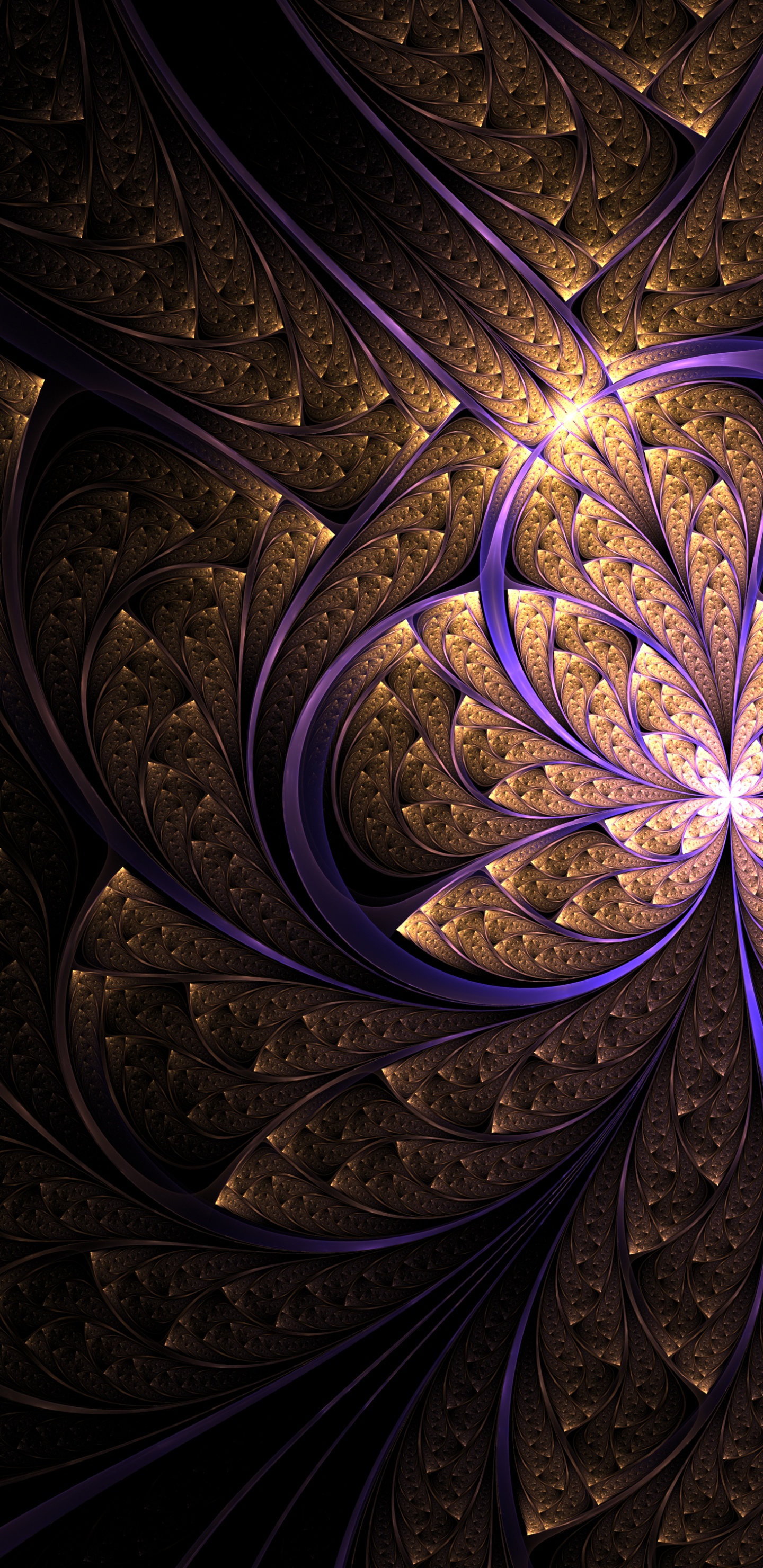 Обои графика, фрактал, арт, темнота, узор в разрешении 1440x2960