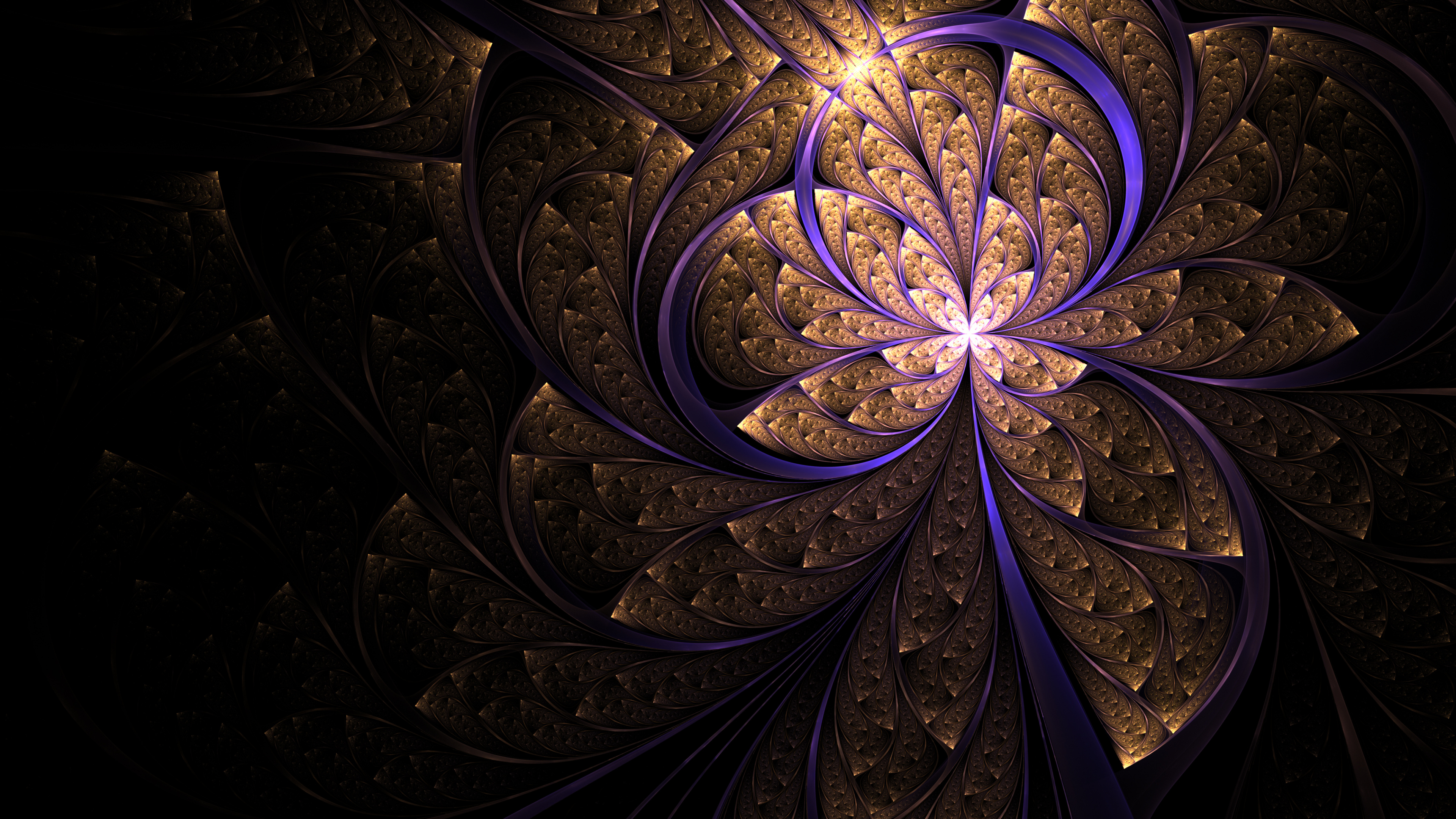 Обои графика, фрактал, арт, темнота, узор в разрешении 3840x2160