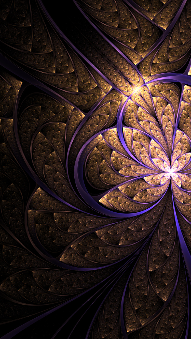 Обои графика, фрактал, арт, темнота, узор в разрешении 750x1334