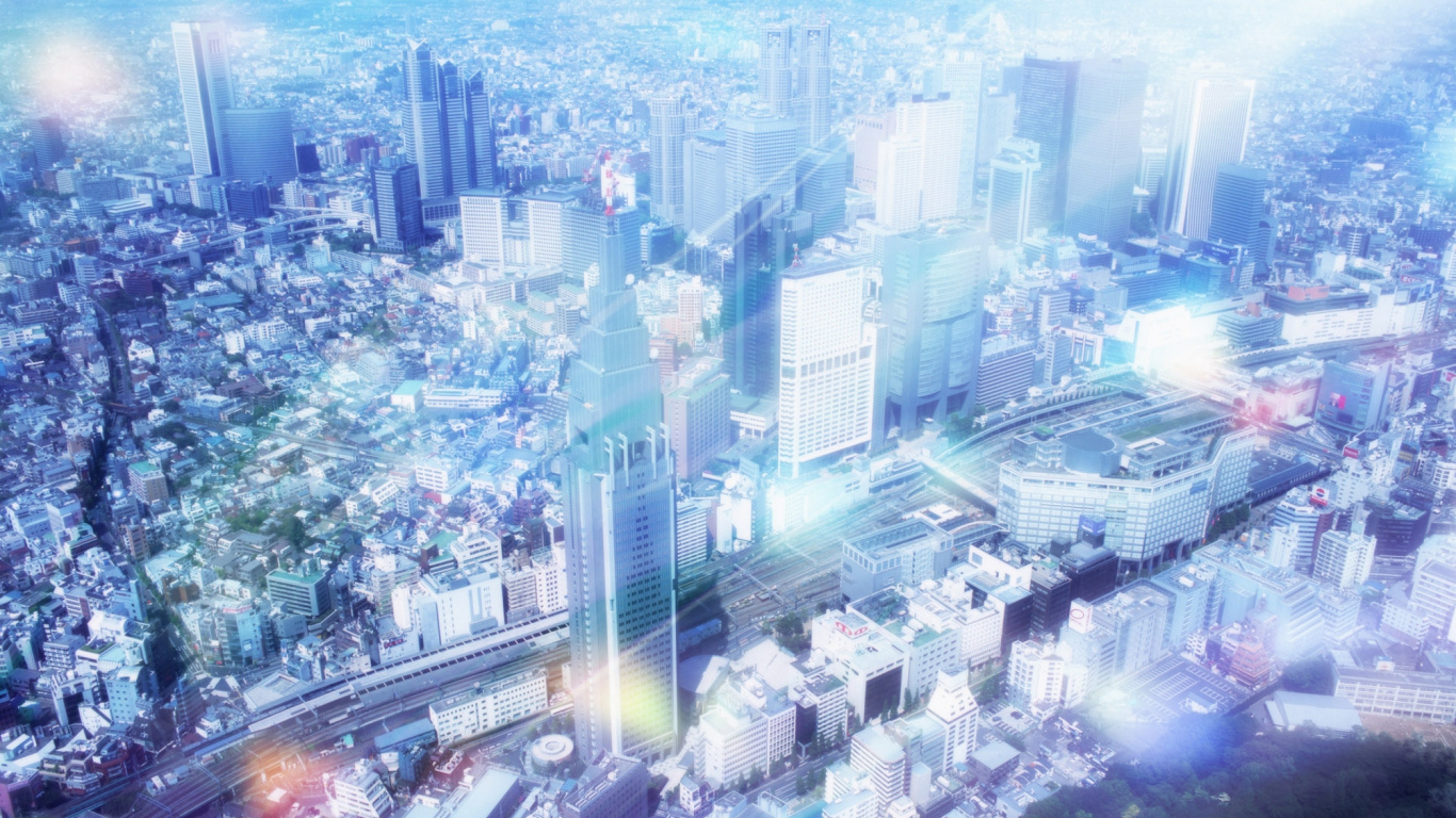 Обои город, городской пейзаж, метрополия, городской район, небоскреб в разрешении 1366x768