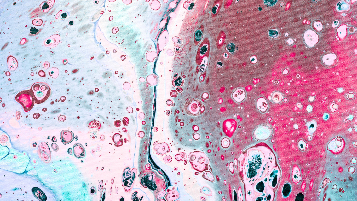 Обои арт, абстрактное искусство, абстрактная картина синий, живопись, красочность в разрешении 1366x768