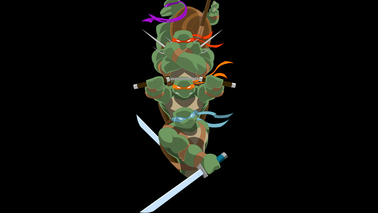 Обои Леонардо, Рафаэль, растение, Донателло, Микеланджело в разрешении 1280x720