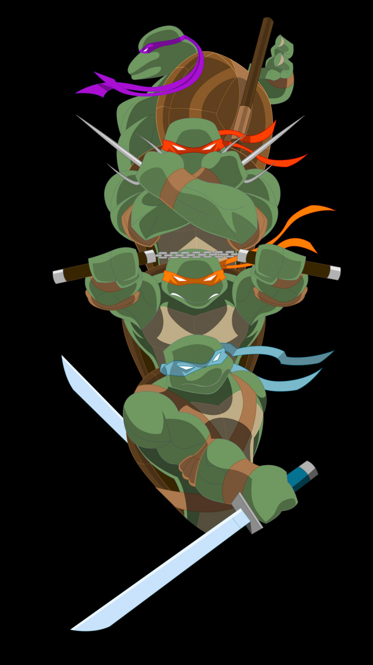 Обои Леонардо, Рафаэль, растение, Донателло, Микеланджело в разрешении 750x1334