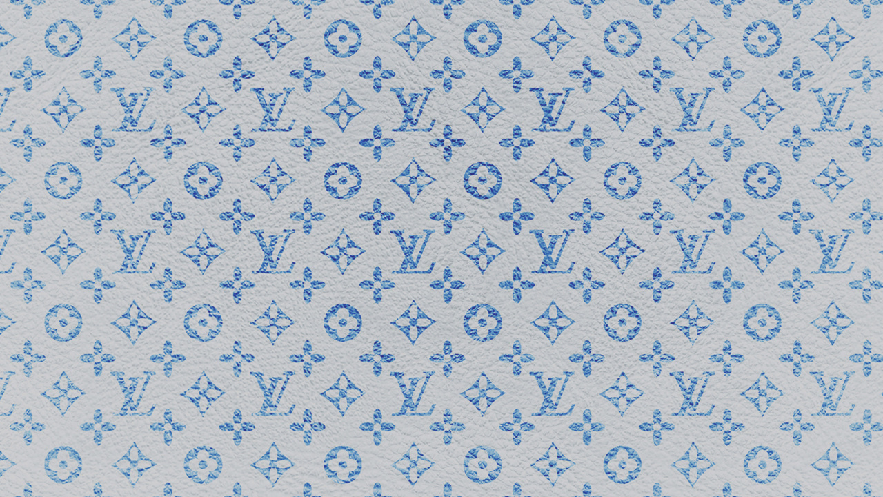 Обои Louis Vuitton, синий, узор, лазурный, ткань в разрешении 1280x720