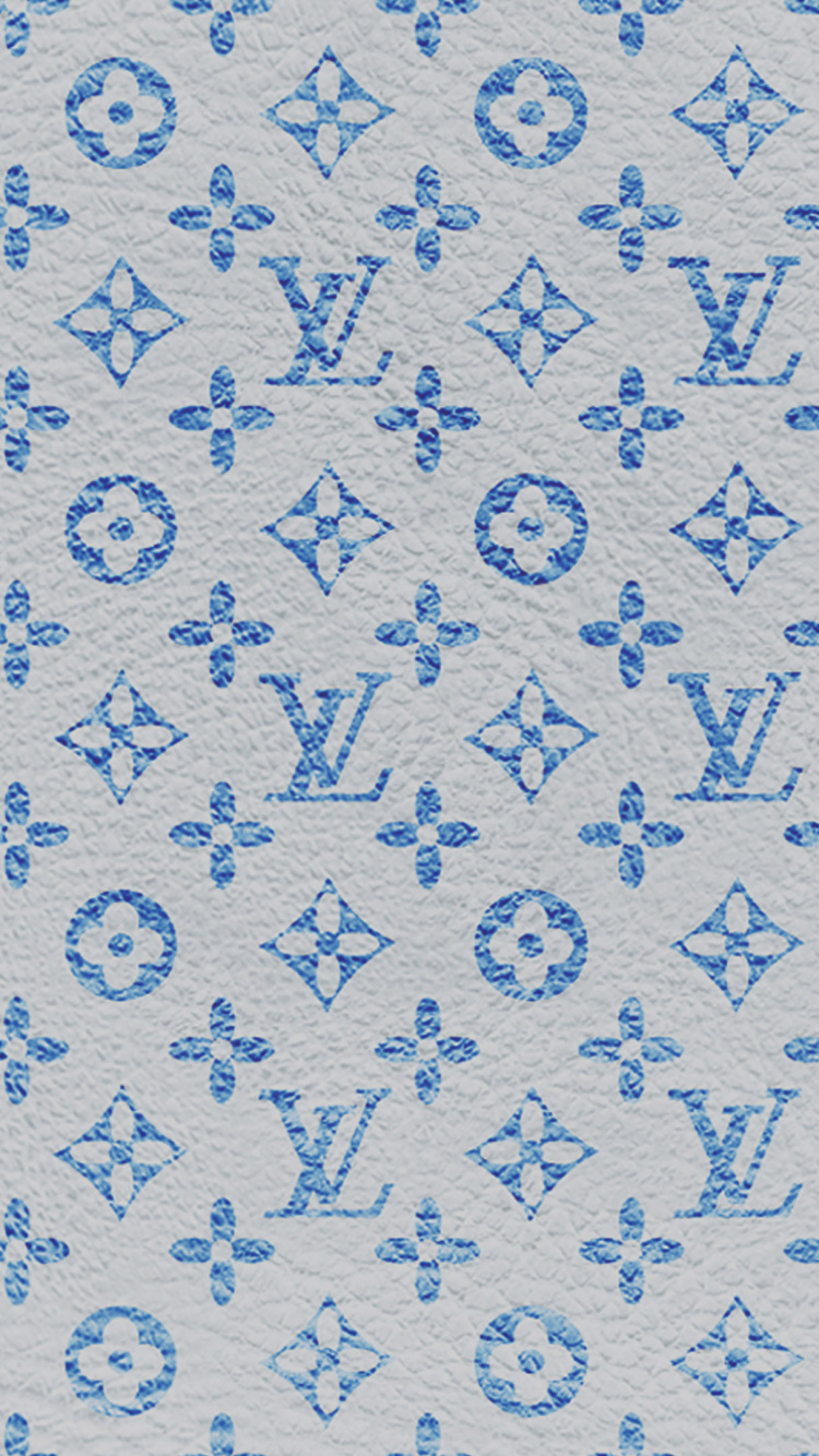 Обои Louis Vuitton, синий, узор, лазурный, ткань в разрешении 750x1334