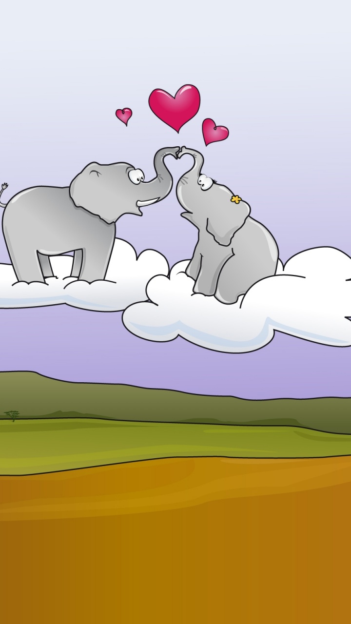 Обои сердце, мультфильм, иллюстрация, облако, вода в разрешении 720x1280