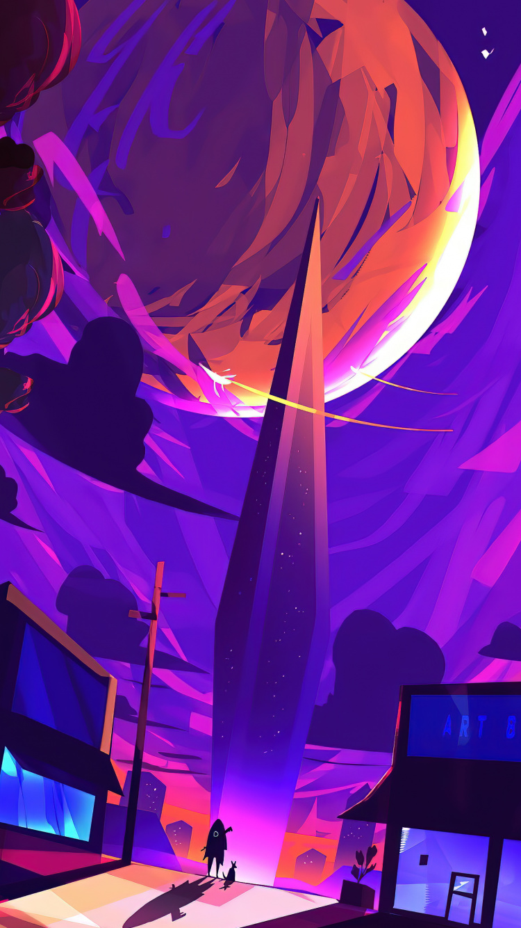 Обои свет, пурпур, вода, освещение, Фиолетовый в разрешении 750x1334