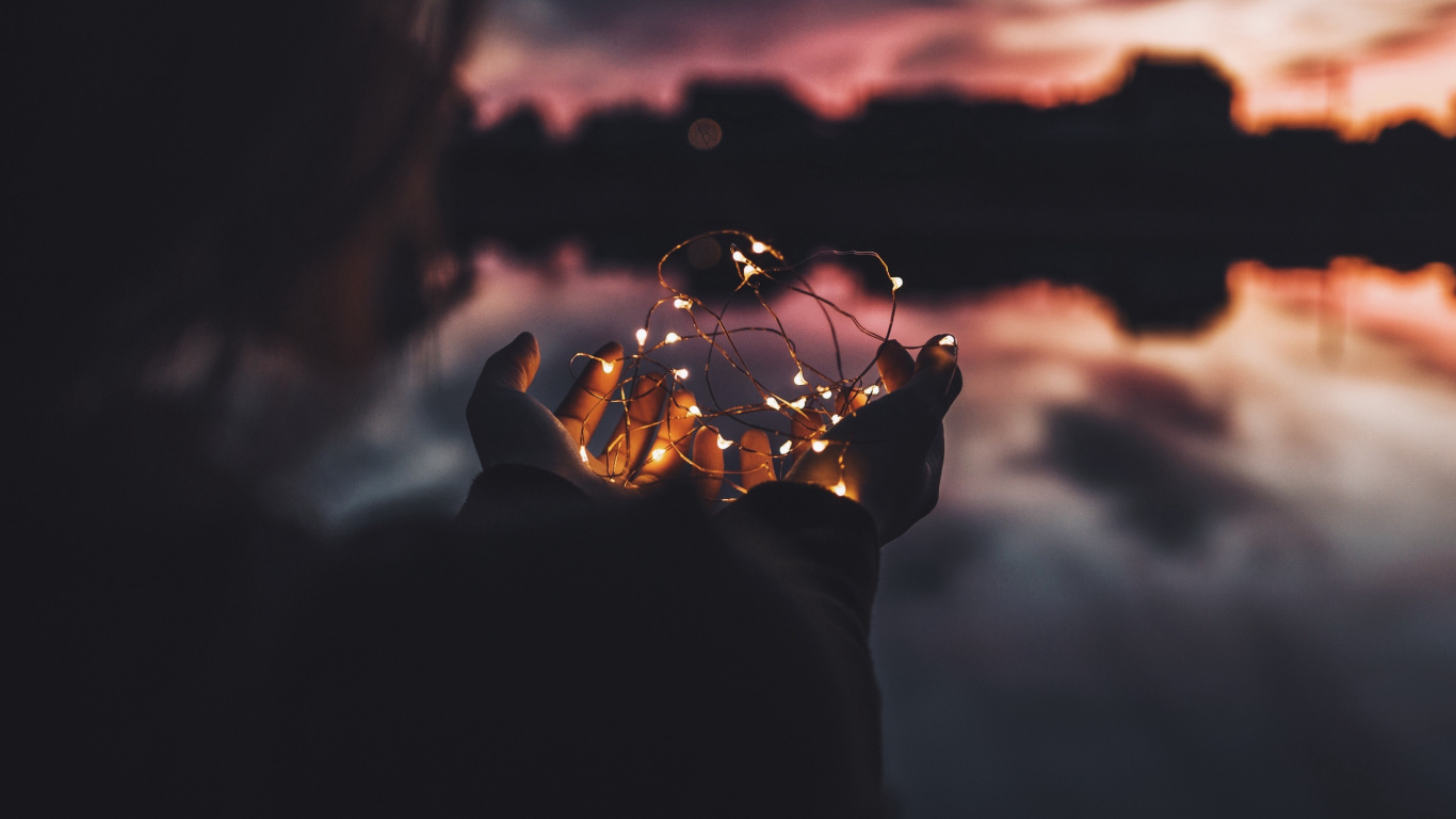 Обои свет, темнота, ночь, вечер, эмоция в разрешении 1366x768