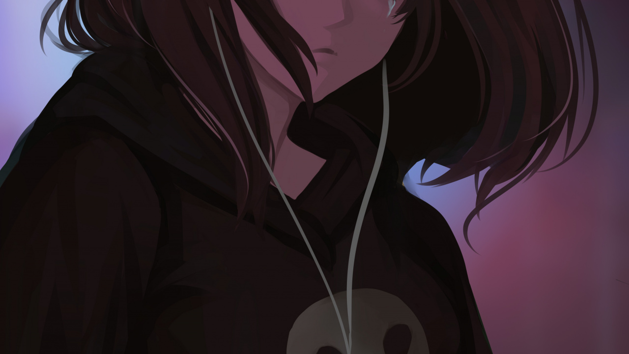 Обои аниме, мультфильм, рукав, пурпурный цвет, длинные волосы в разрешении 1280x720