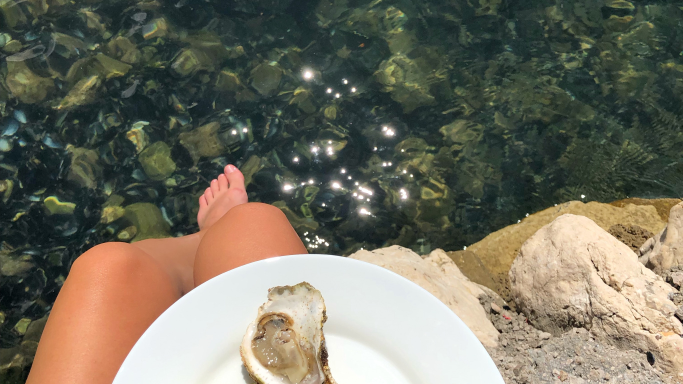 Обои устрица, мидия, морепродукты, очки, водоем в разрешении 1366x768