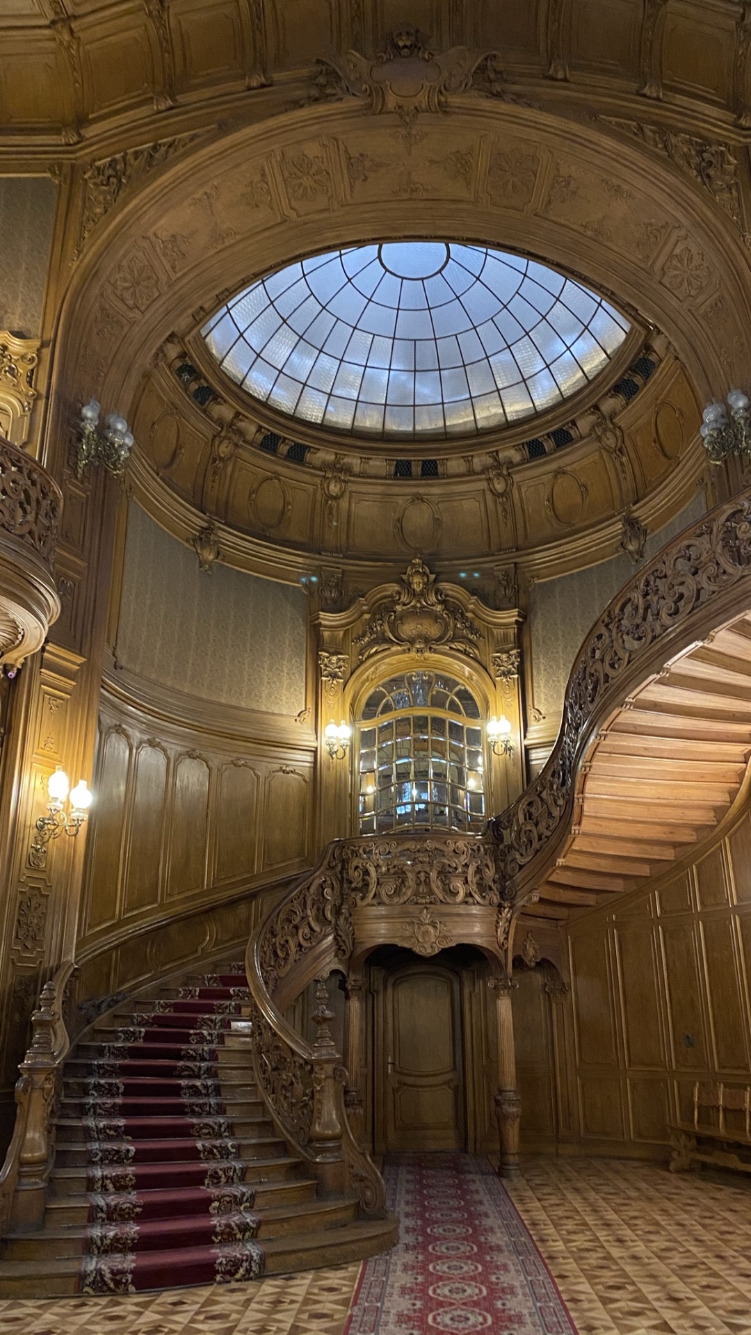 Обои симметрия, освещение, дизайн интерьера, потолок, осветительная арматура в разрешении 1080x1920