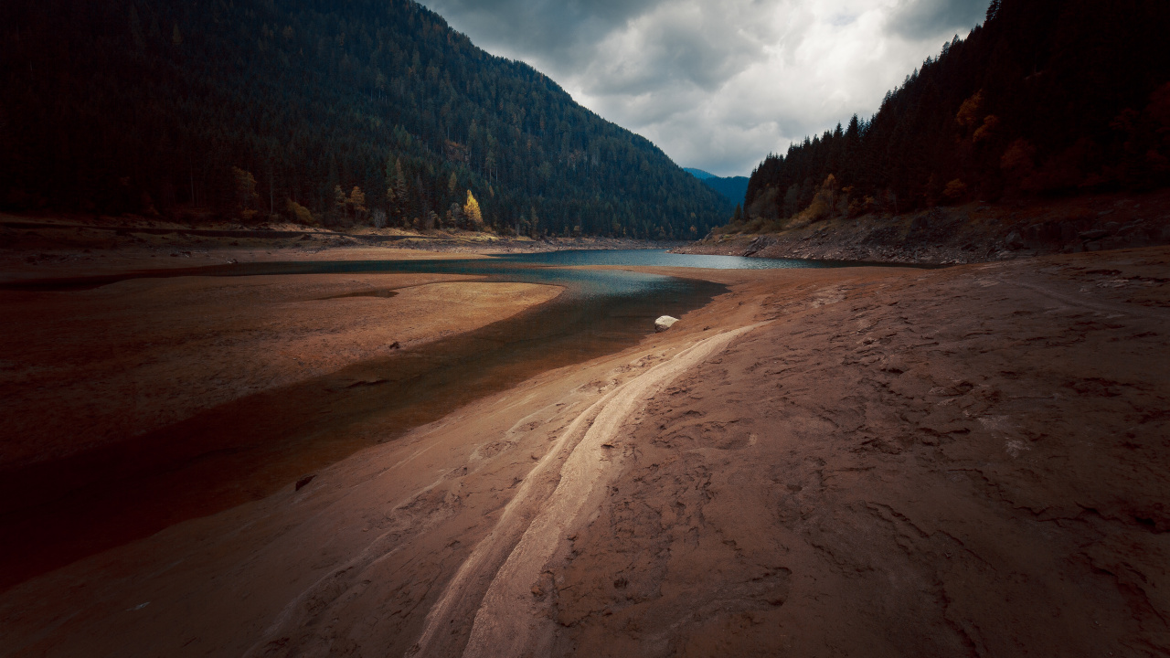 Обои природа, горный рельеф, гора, дорога, Долина в разрешении 1280x720