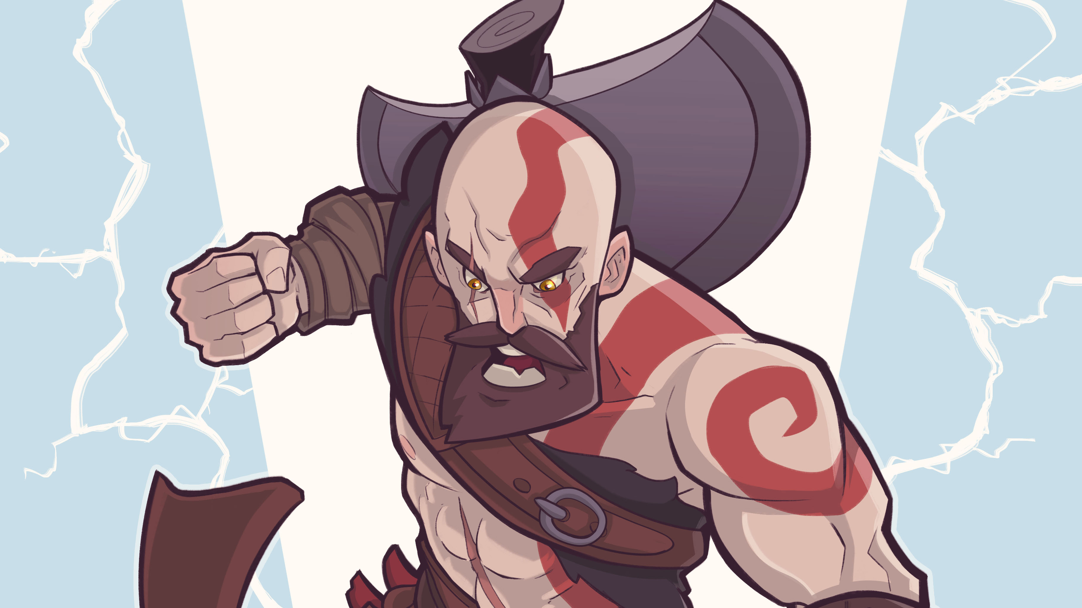 Обои god of war, кратос, мультфильм, иллюстрация, супергерой - картинка нарабочий стол и фото бесплатно