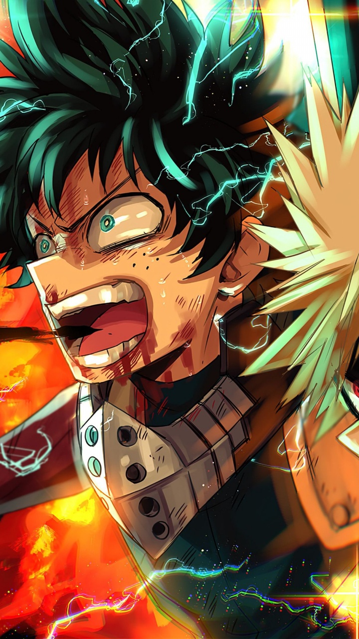Обои Izuku Midoriya, мой герой, справедливость, Мой Герой Академии, все возможно, аниме арт в разрешении 720x1280