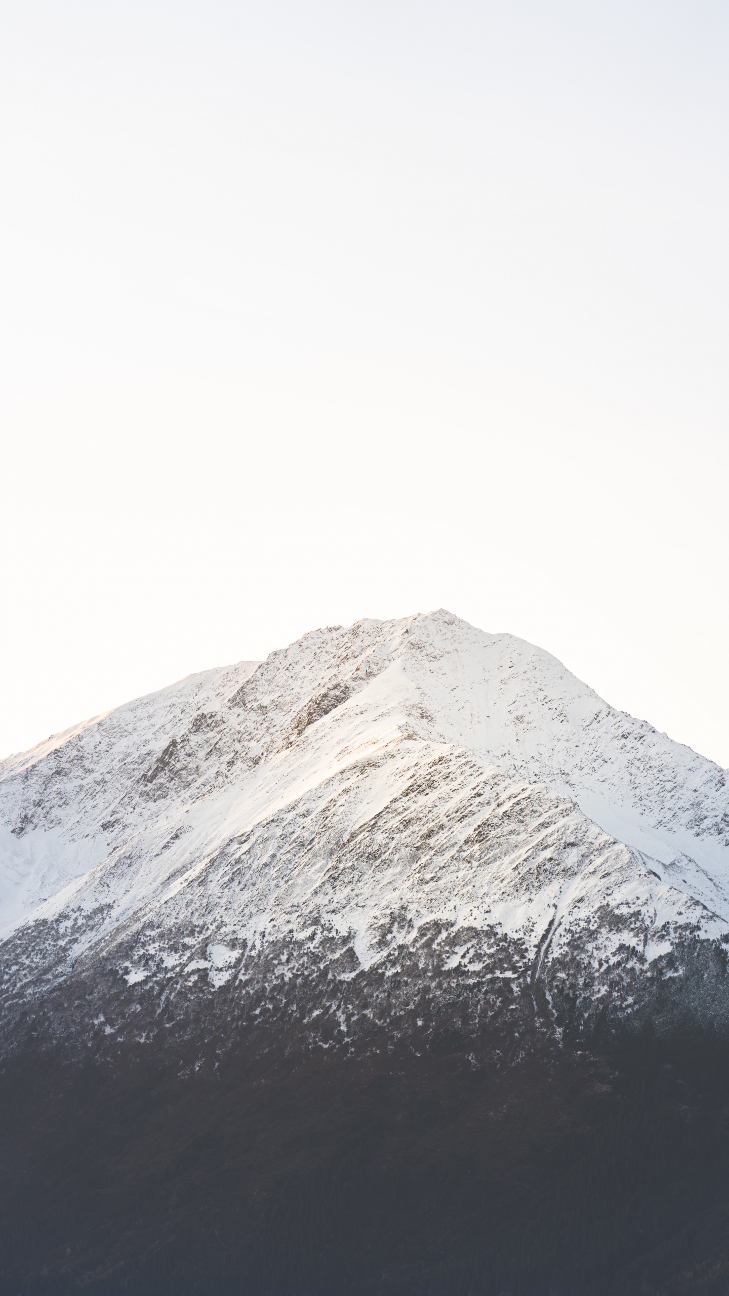 Обои гора, снег, белые, горный рельеф, холм в разрешении 1440x2560