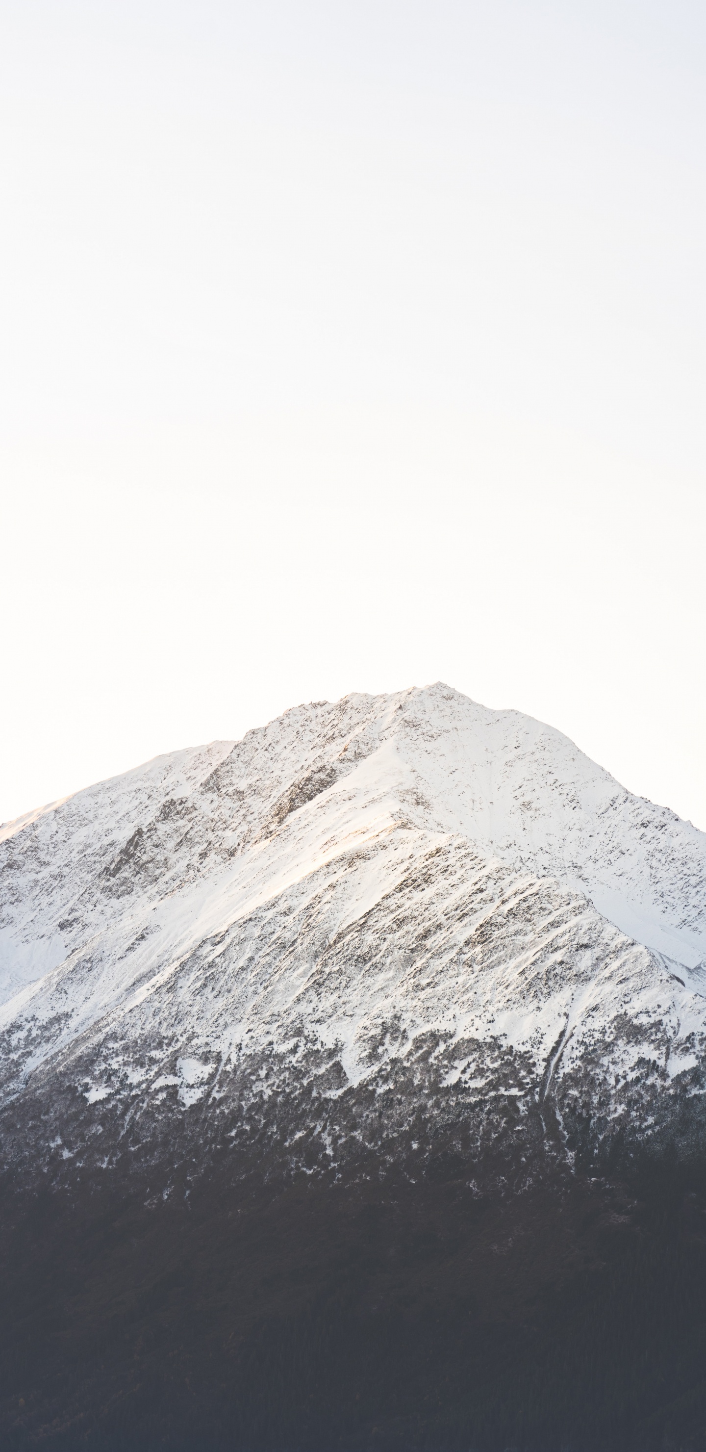 Обои гора, снег, белые, горный рельеф, холм в разрешении 1440x2960