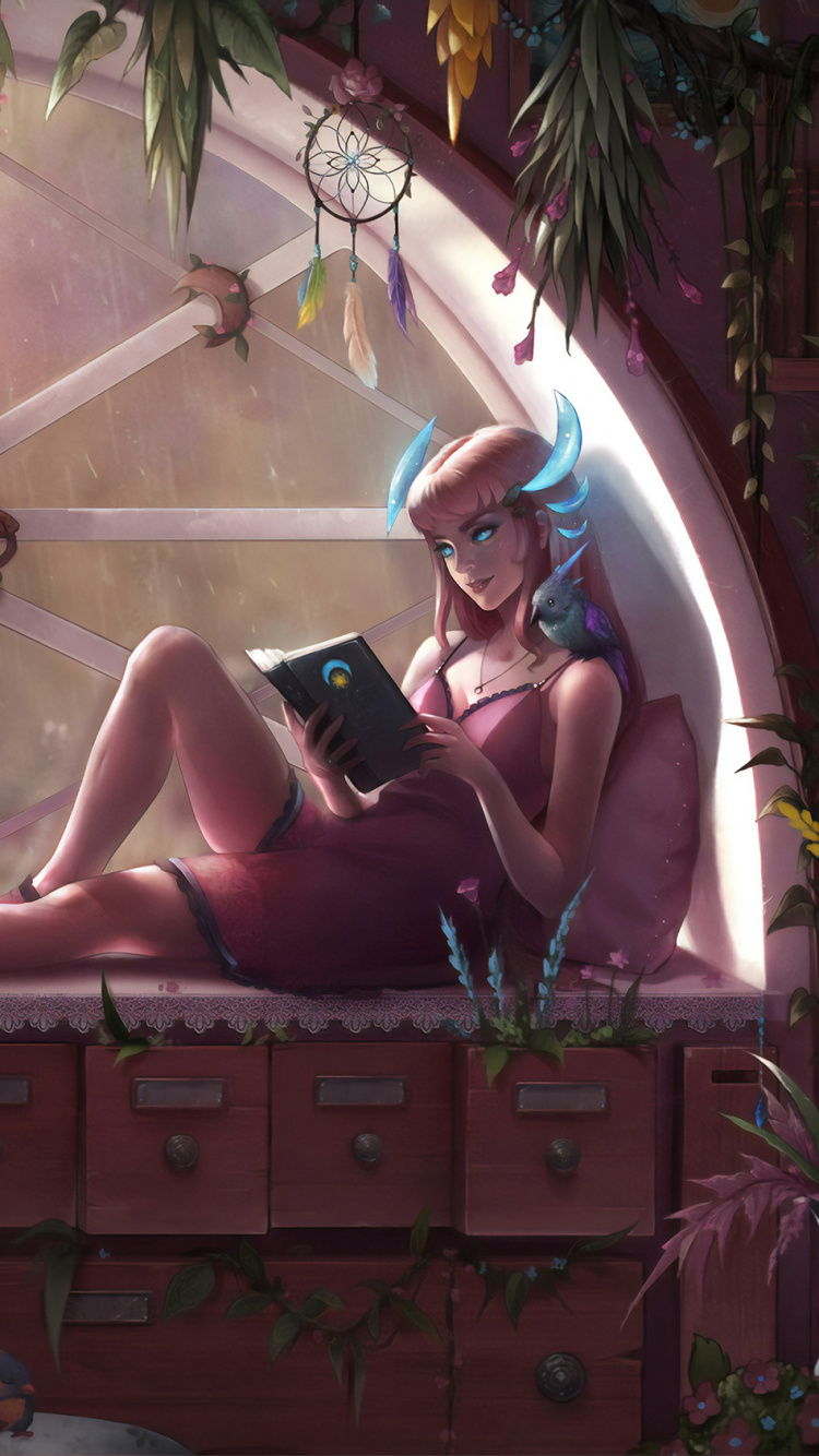 Обои артист, компьютерная игра, этап, фреска, пурпур в разрешении 750x1334