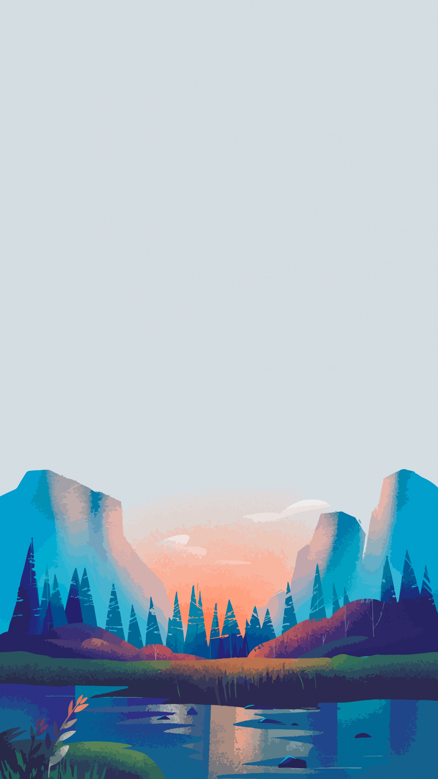 Обои иллюстрация, Цифровая иллюстрация, дизайн, цифровое искусство, пейзаж в разрешении 1440x2560