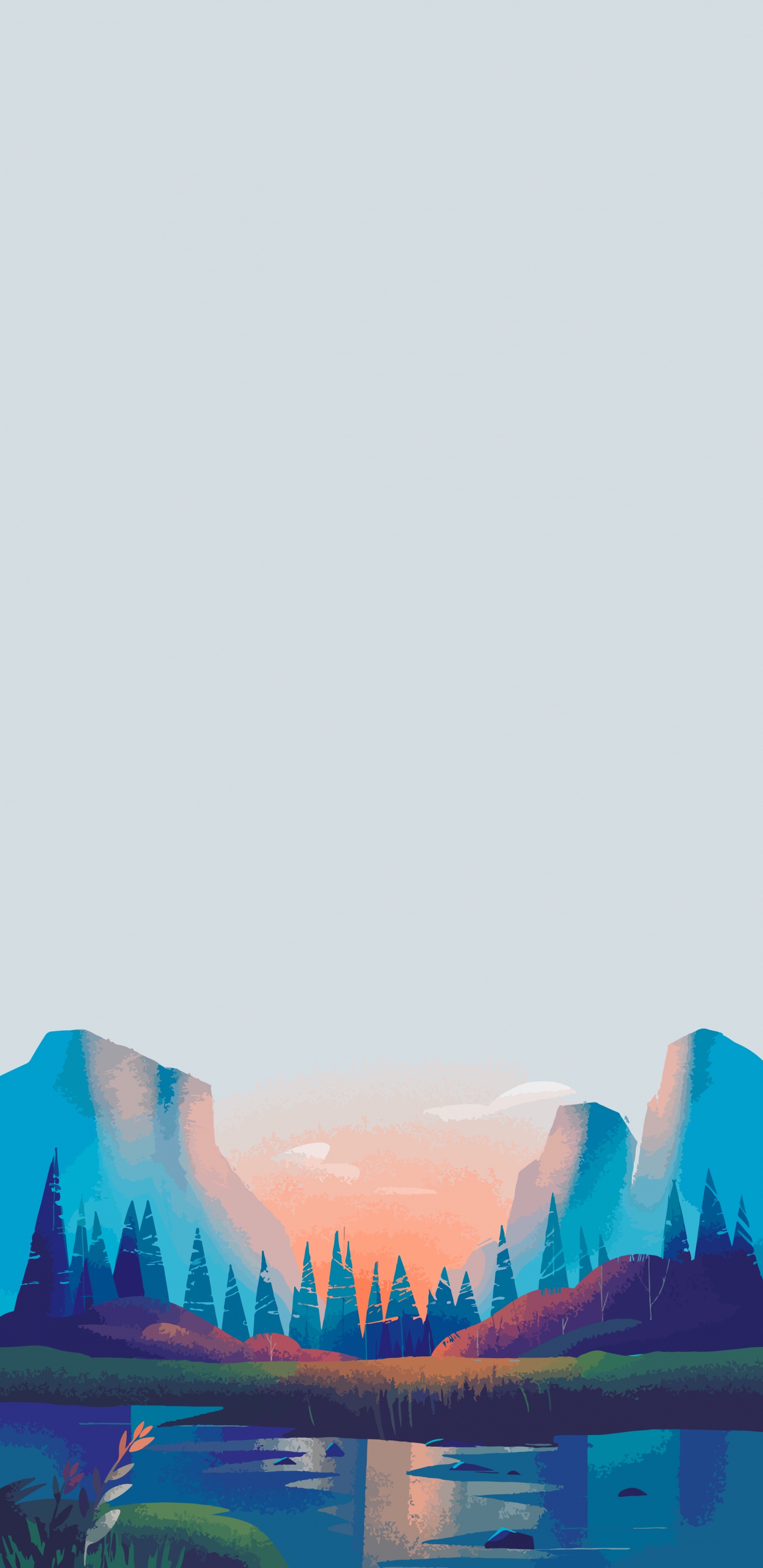 Обои иллюстрация, Цифровая иллюстрация, дизайн, цифровое искусство, пейзаж в разрешении 1440x2960
