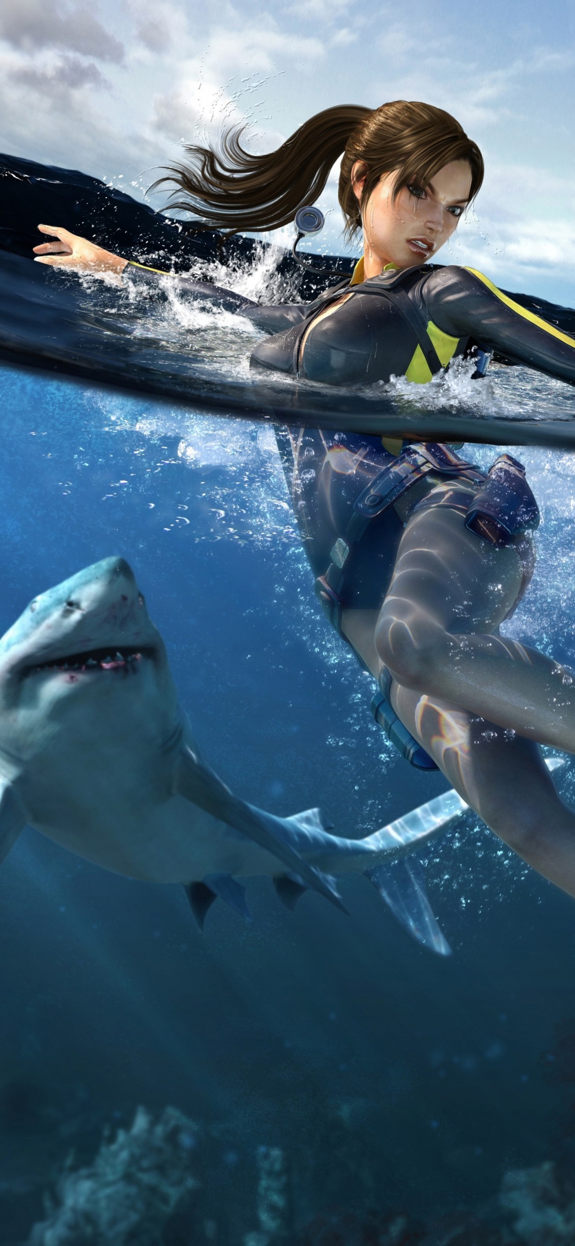 Обои рейдовика усыпальницы, подземные воды, рыба, отдых, океан в разрешении 1125x2436