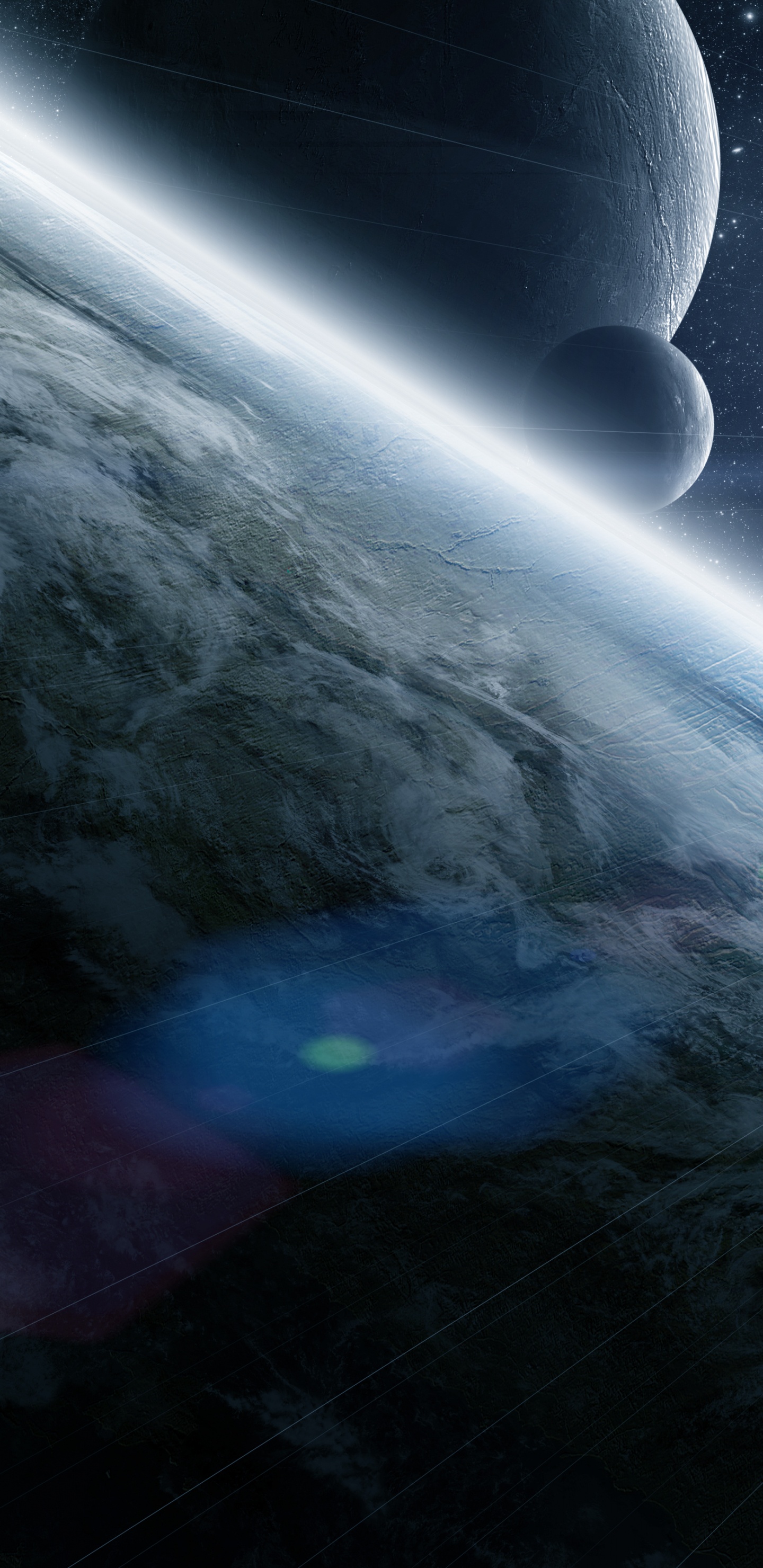 Обои земля, планета, космическое пространство, космос, атмосфера в разрешении 1440x2960