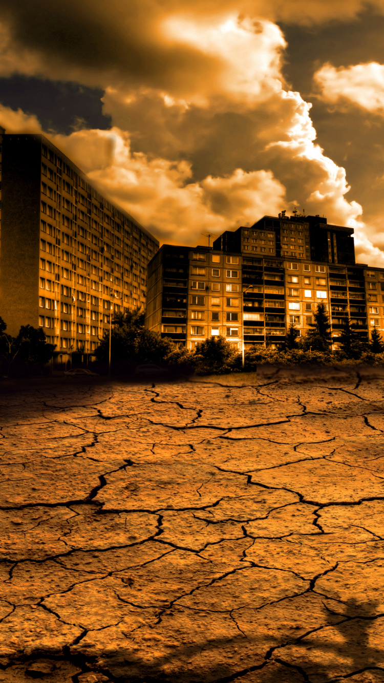 Обои облако, здание, атмосфера, Янтарь, свет в разрешении 750x1334