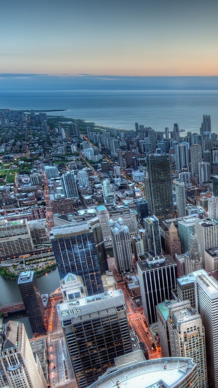 Обои Чикаго, Уиллис-Тауэр, небоскреб, город, городской пейзаж в разрешении 720x1280