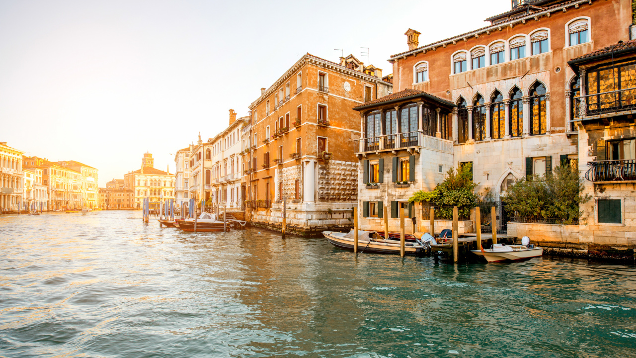 Обои hintergrundbilder Венеция, Гранд-канал, водный путь, вода, канал в разрешении 1280x720