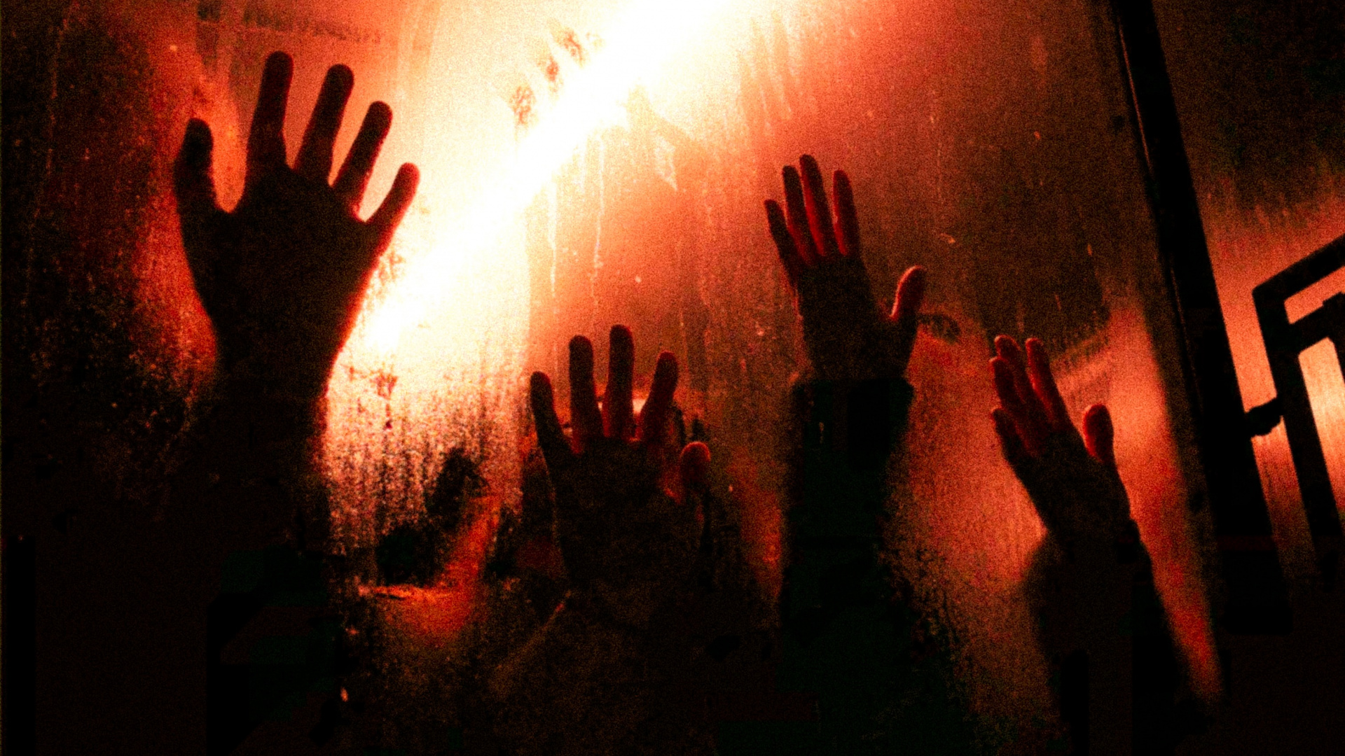 Обои красный цвет, свет, темнота, толпа, тепло в разрешении 1920x1080